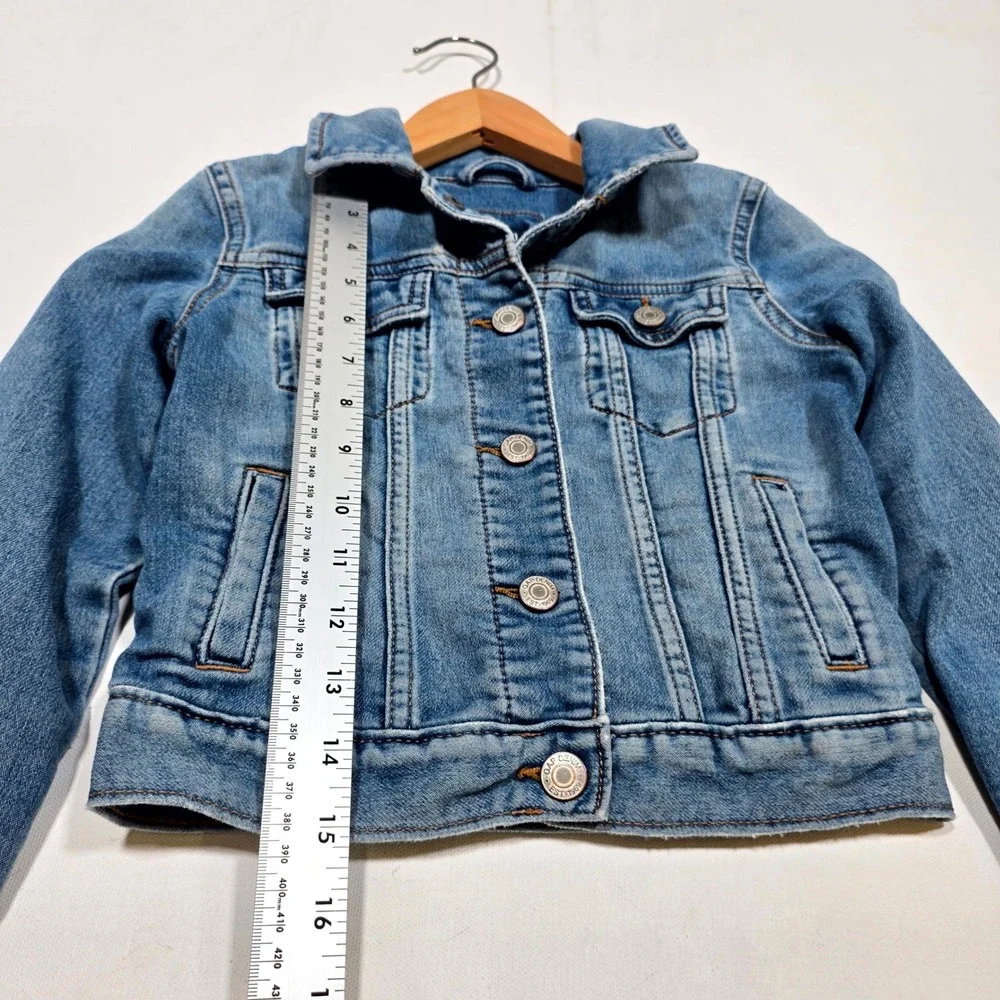 Gap Denim Jacket Kids Small Blue Stretch Button Front Classic Jean Trucker Coat